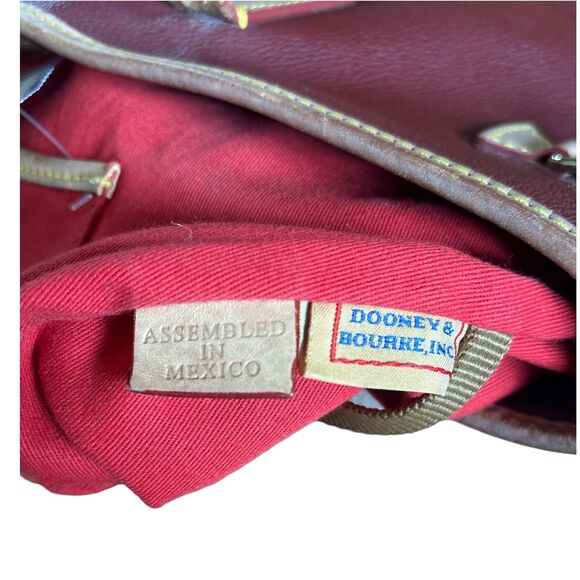 Dooney Bourke Florentine Leather Tote Bag Burgundy Red Shoulder Purse Tassel - Picture 9 of 9